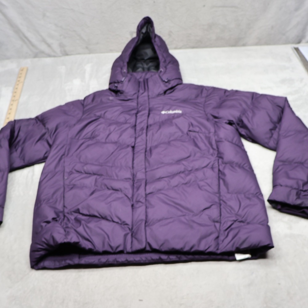 Columbia Jacket Womens Large Purple Peak to Park Insulated Hooded Quilted Puffer